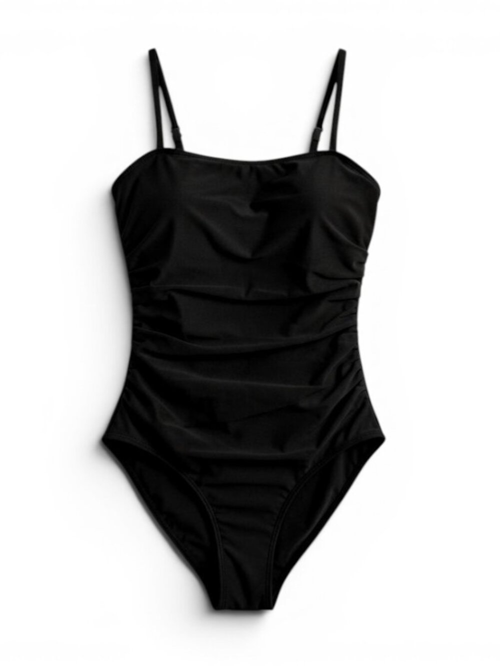 Classic Black One-Piece Swimsuit with Adjustable Straps